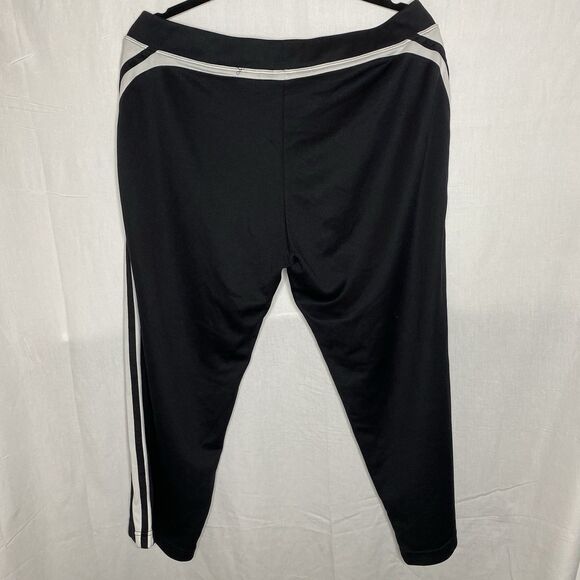 Nike Cropped Pants Stretch Elastic Waist Pull-On Womens Size XL Black White - Picture 2 of 8